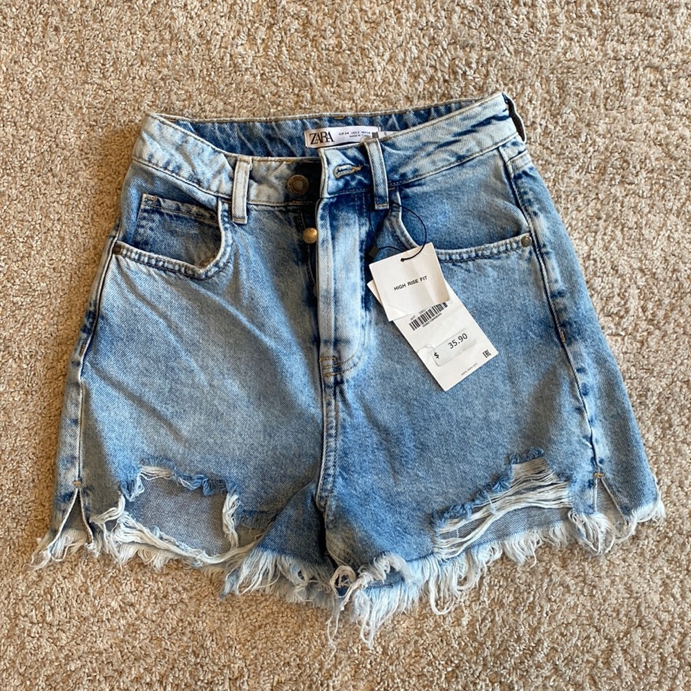 Zara high rise cutoff shorts